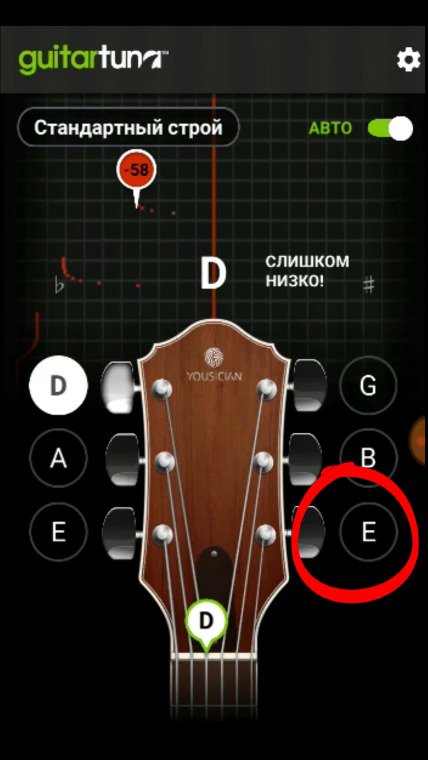 Как настроить гитару по телефону